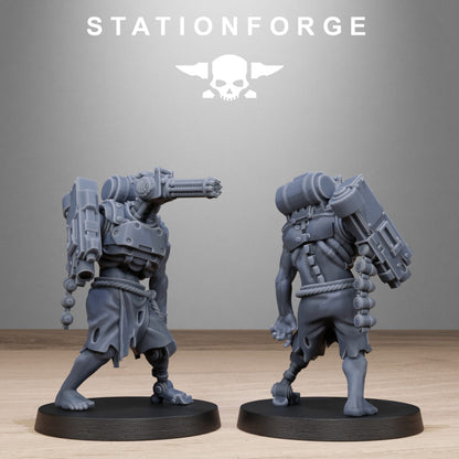Tech Priests Necromants, proxy miniature, 28mm heroic scale unpainted resin, view 5