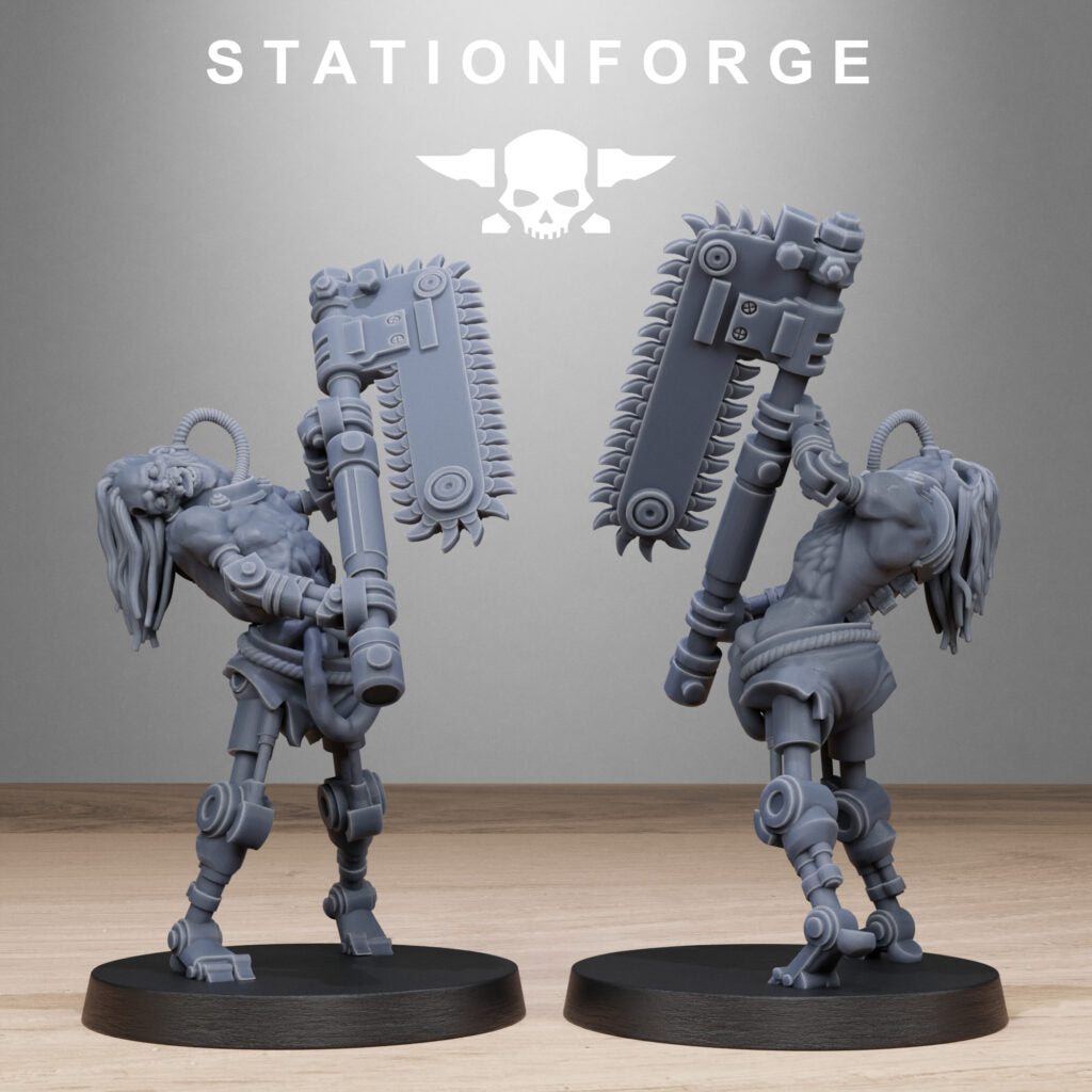 Tech Priests Necromants, proxy miniature, 28mm heroic scale unpainted resin, view 6