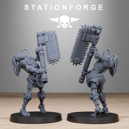 Tech Priests Necromants, proxy miniature, 28mm heroic scale unpainted resin, view 6