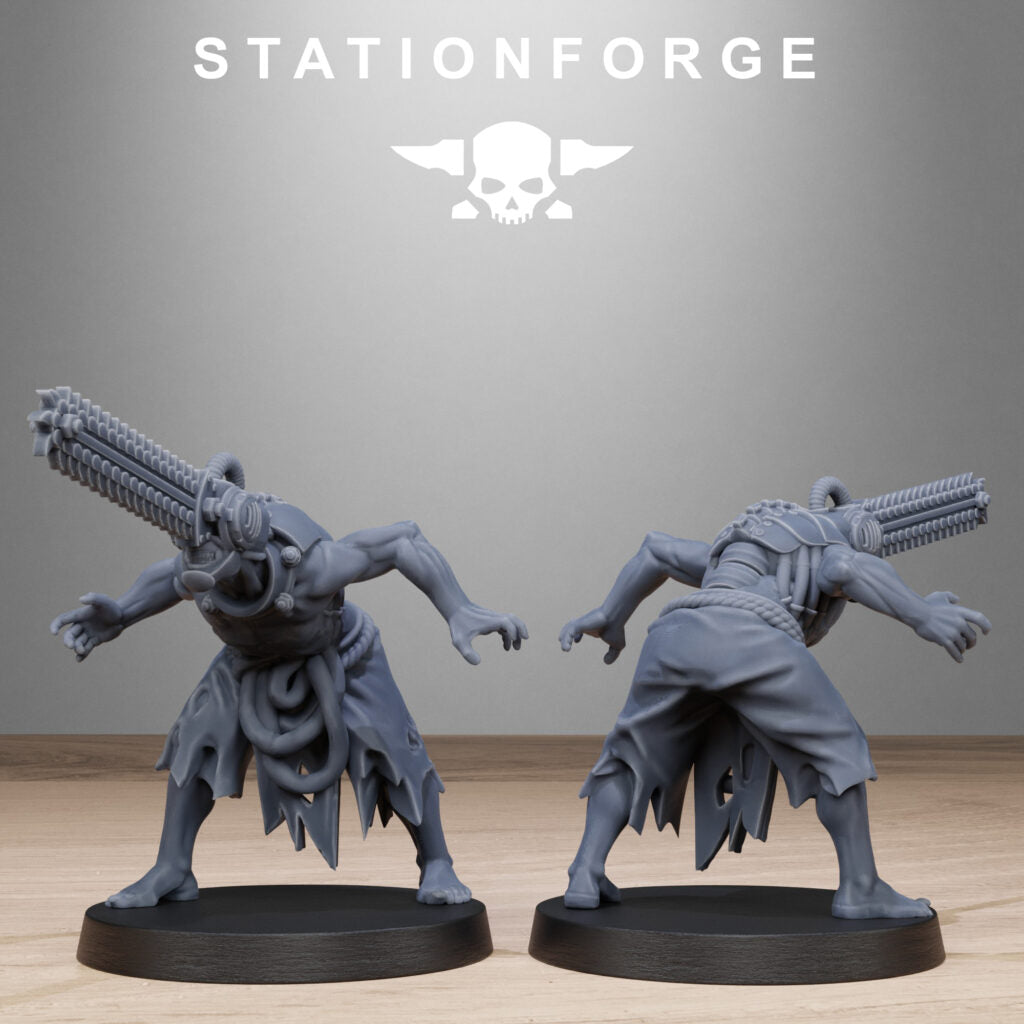 Tech Priests Necromants, proxy miniature, 28mm heroic scale unpainted resin, view 8