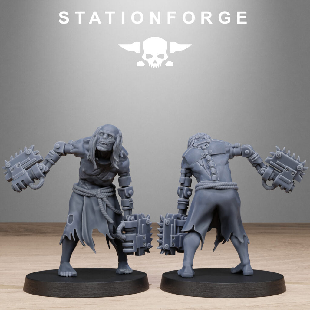 Tech Priests Necromants, proxy miniature, 28mm heroic scale unpainted resin, view 9