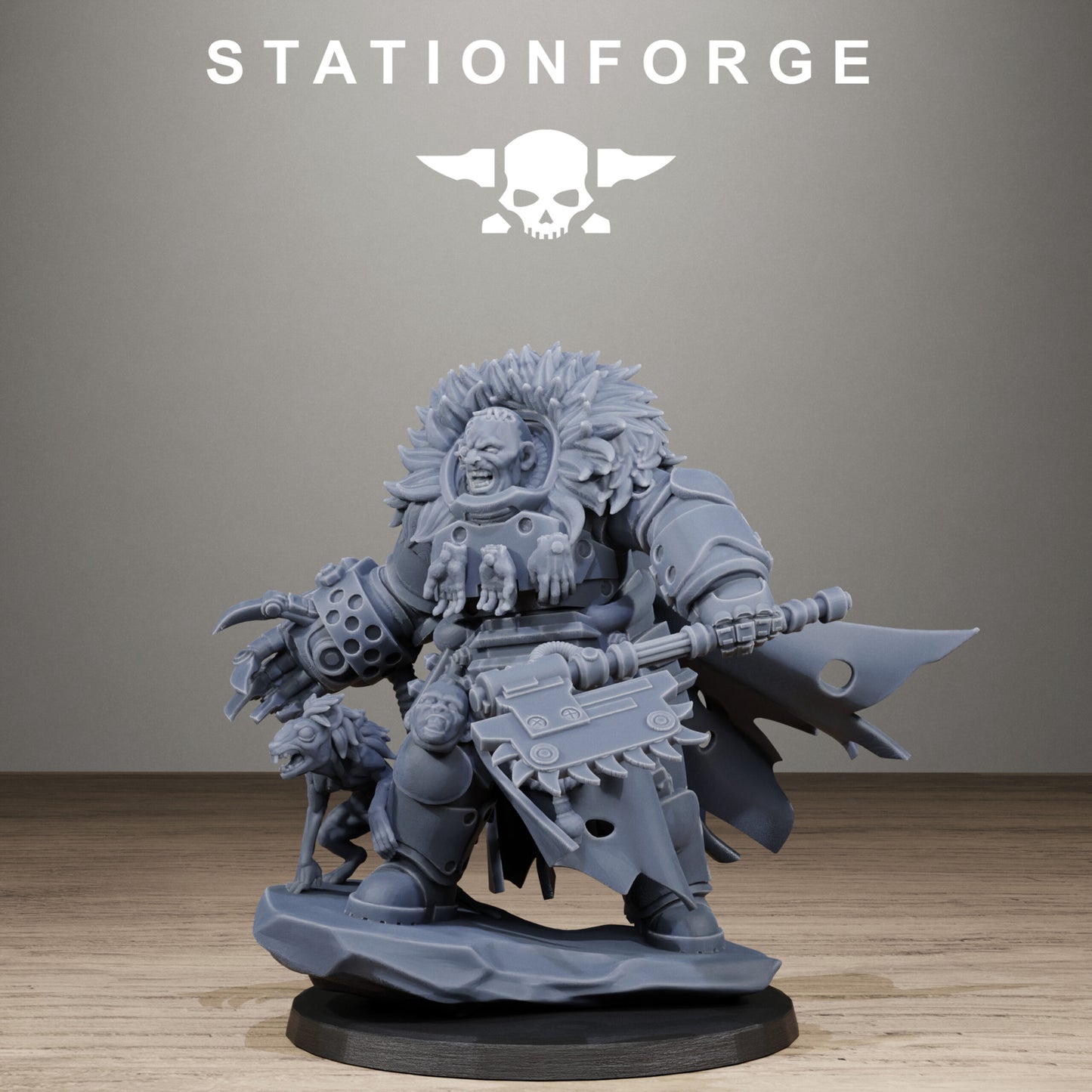 Tech Priests Vernaxers, proxy miniature, 28mm heroic scale unpainted resin, view 4