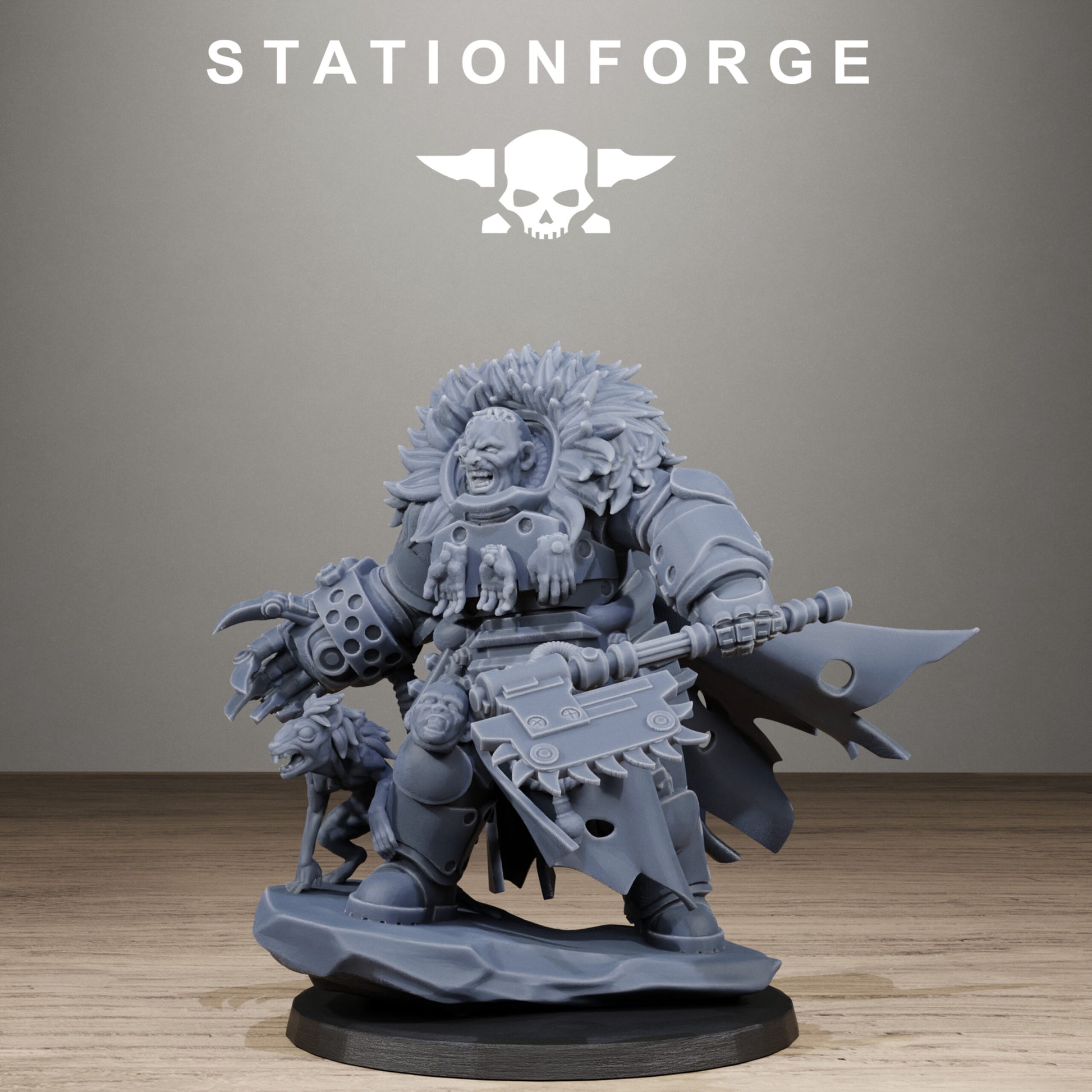 Tech Priests Vernaxers, proxy miniature, 28mm heroic scale unpainted resin, view 4