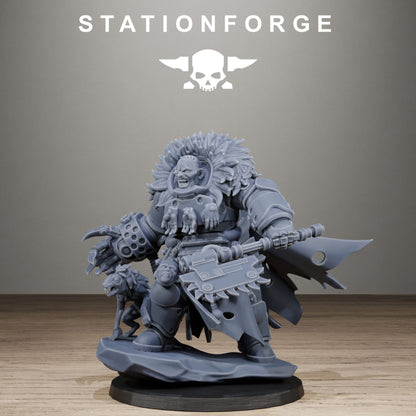 Tech Priests Vernaxers, proxy miniature, 28mm heroic scale unpainted resin, view 4