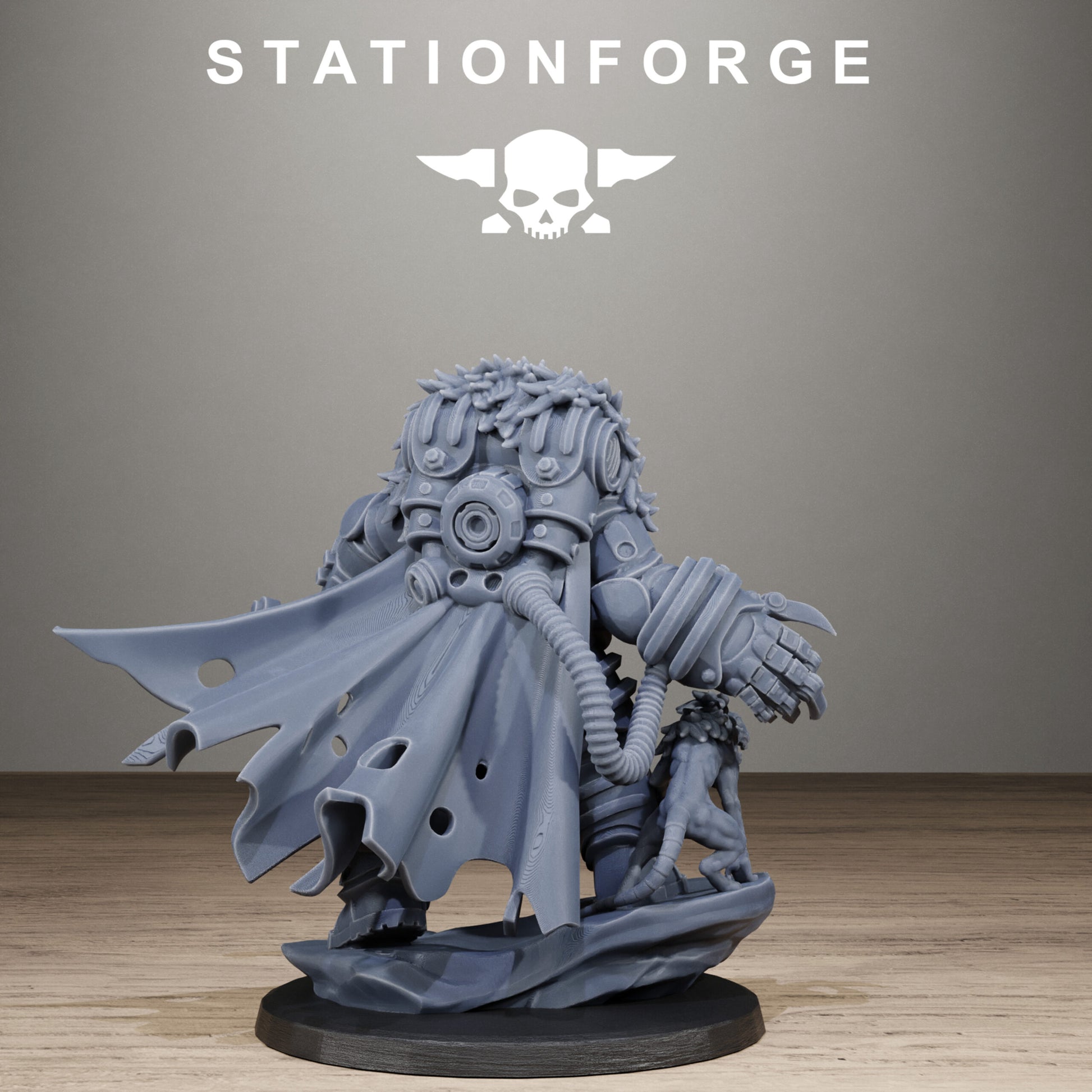 Tech Priests Vernaxers, proxy miniature, 28mm heroic scale unpainted resin, view 5