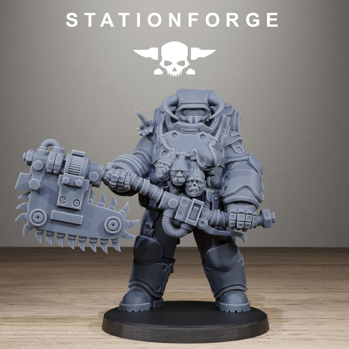 Tech Priests Vernaxers, proxy miniature, 28mm heroic scale unpainted resin, view 7