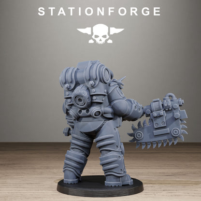 Tech Priests Vernaxers, proxy miniature, 28mm heroic scale unpainted resin, view 8