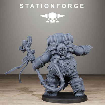 Tech Priests Vernaxers, proxy miniature, 28mm heroic scale unpainted resin, view 10
