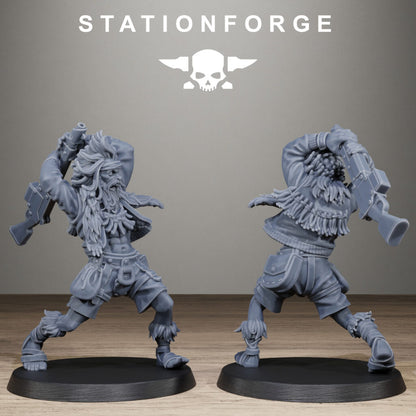 Tech Priests Techno Savages Scrap Tribers, proxy miniature, 28mm heroic scale unpainted resin, view 9