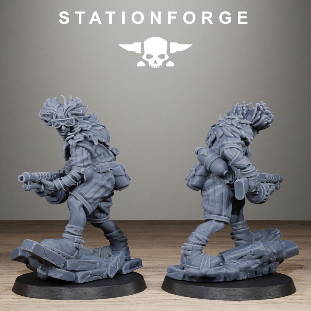 Tech Priests Techno Savages Scrap Tribers, proxy miniature, 28mm heroic scale unpainted resin, view 10