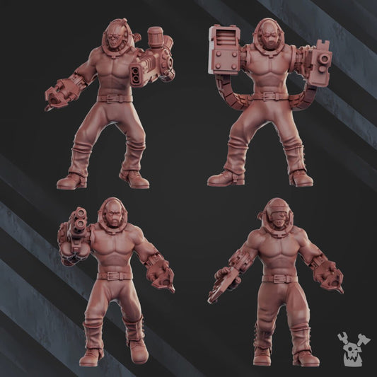 Imperial Army Frostborn Division Biomechanoids, proxy miniature, 28mm heroic scale unpainted resin