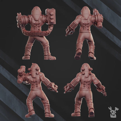 Imperial Army Frostborn Division Biomechanoids, proxy miniature, 28mm heroic scale unpainted resin, view 2