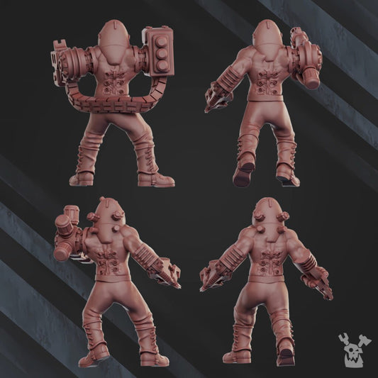 Imperial Army Frostborn Division Biomechanoids, proxy miniature, 28mm heroic scale unpainted resin, view 2