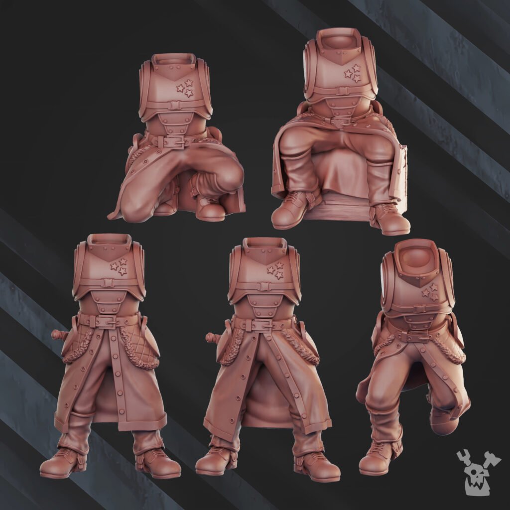 Imperial Army Frostborn Division Fd Special Forces, proxy miniature, 28mm heroic scale unpainted resin, view 2