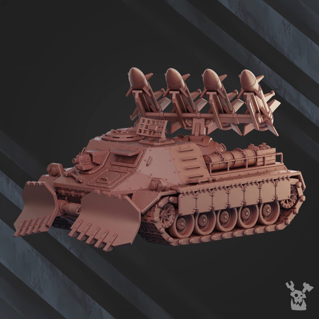 Imperial Army Frostborn Division Rocket Launcher Red Chernenko Rc985, proxy miniature, artillery, 28mm heroic scale unpainted