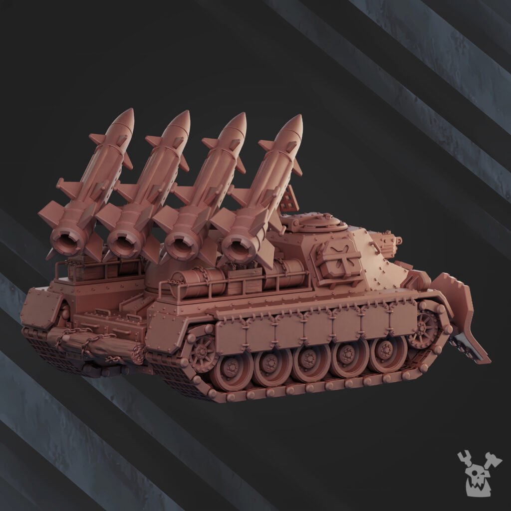 Imperial Army Frostborn Division Rocket Launcher Red Chernenko Rc985, proxy miniature, artillery, 28mm heroic scale, view 3