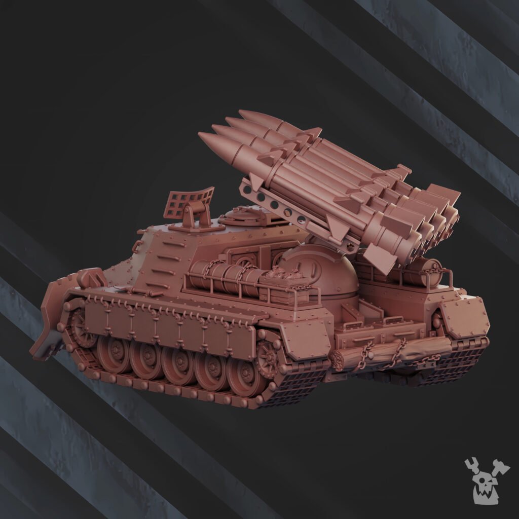 Imperial Army Frostborn Division Rocket Launcher Red Chernenko Rc985, proxy miniature, artillery, 28mm heroic scale, view 4
