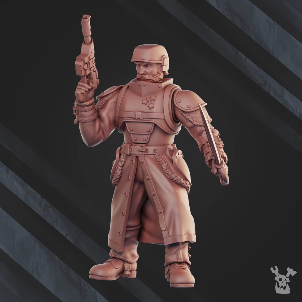 Imperial Army Frostborn Division Special Forces Sergeant, proxy miniature, character, 28mm heroic scale unpainted resin