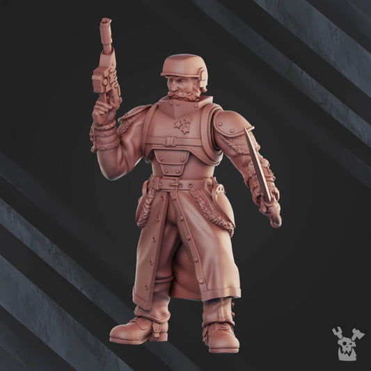 Imperial Army Frostborn Division Special Forces Sergeant, proxy miniature, character, 28mm heroic scale unpainted resin