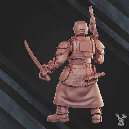 Imperial Army Frostborn Division Special Forces Sergeant, proxy miniature, character, 28mm heroic scale unpainted, view 2