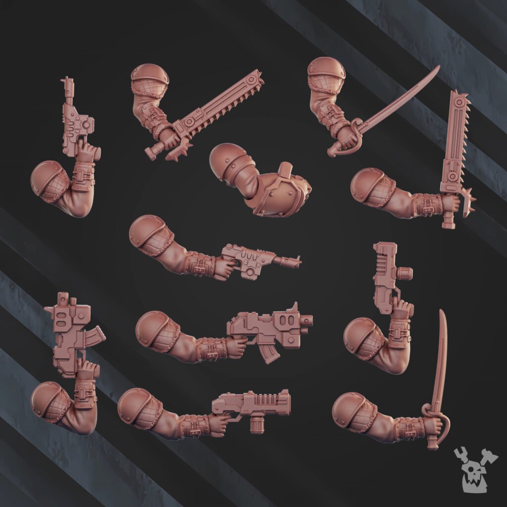 Imperial Army Frostborn Division Special Forces Sergeant, proxy miniature, character, 28mm heroic scale unpainted, view 3