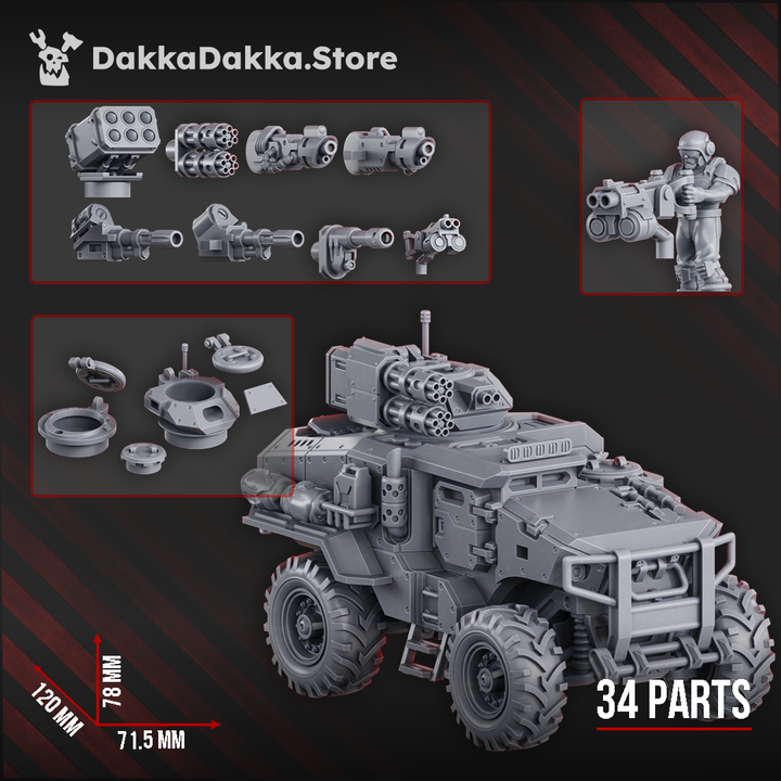 Imperial Army Phaeton Guard Infantry Fighting Vehicle Neofelis N-59, proxy miniature, 28mm heroic scale unpainted res, view 6