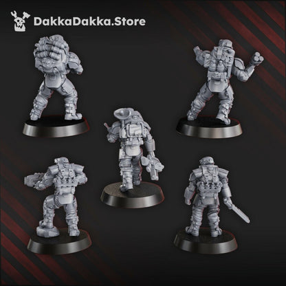 Imperial Army Phaeton Guard Tactical Squad, proxy miniature, 28mm heroic scale unpainted resin, view 5