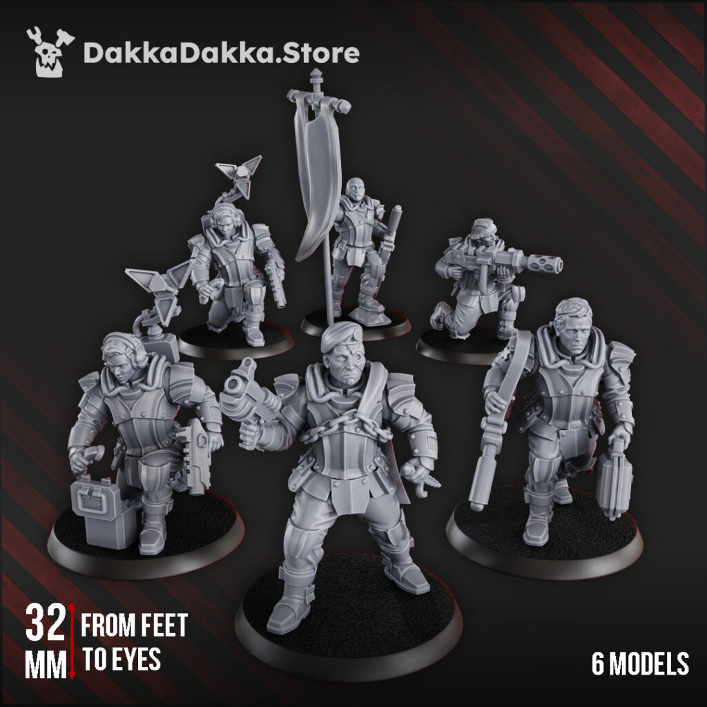 Imperial Army Phaeton Special Forces Masters Squad, proxy miniature, 28mm heroic scale unpainted resin