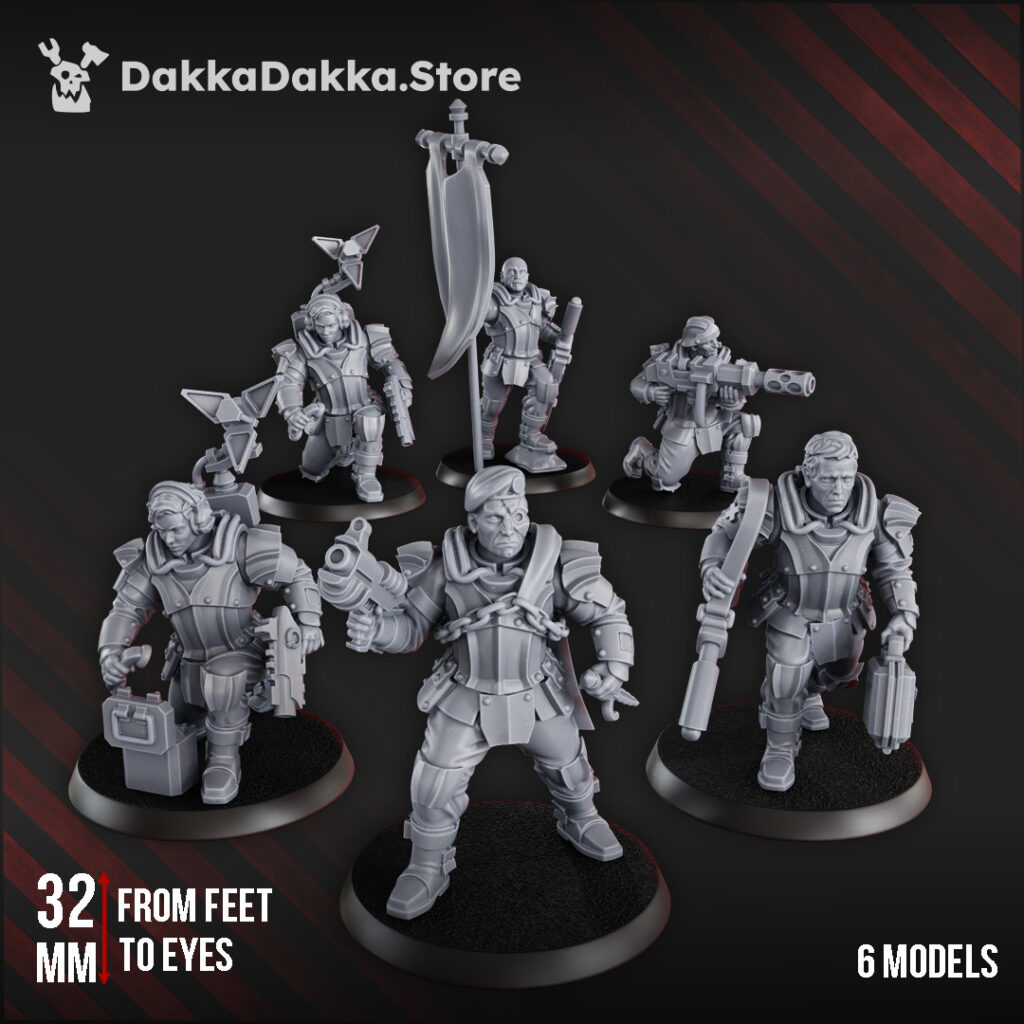 Imperial Army Phaeton Special Forces Masters Squad, proxy miniature, 28mm heroic scale unpainted resin, view 2
