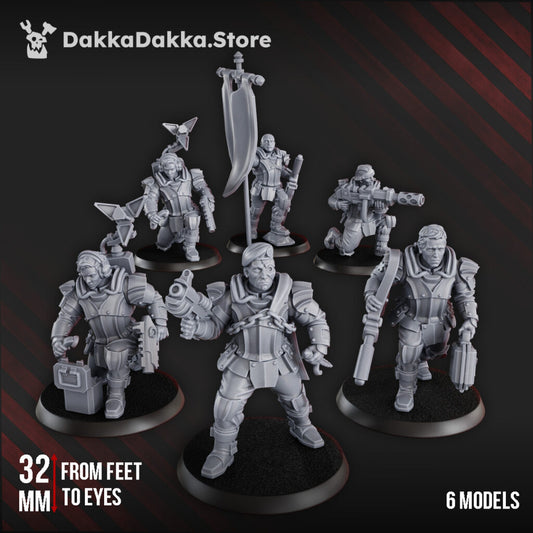 Imperial Army Phaeton Special Forces Masters Squad, proxy miniature, 28mm heroic scale unpainted resin, view 2