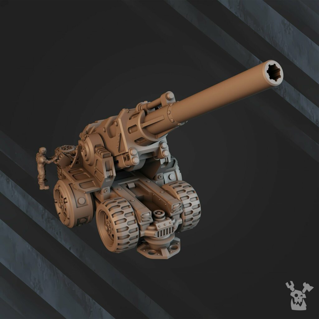 Imperial Army Regius Guard Artillery Mount And Siege Gun, resin miniature bases, 28mm heroic scale unpainted resin, view 6