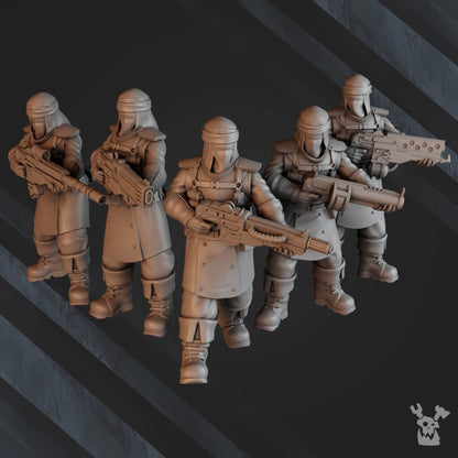 Imperial Army Regius Guard Bedouin Desert Stalkers, proxy miniature, scout, 28mm heroic scale unpainted resin, view 2