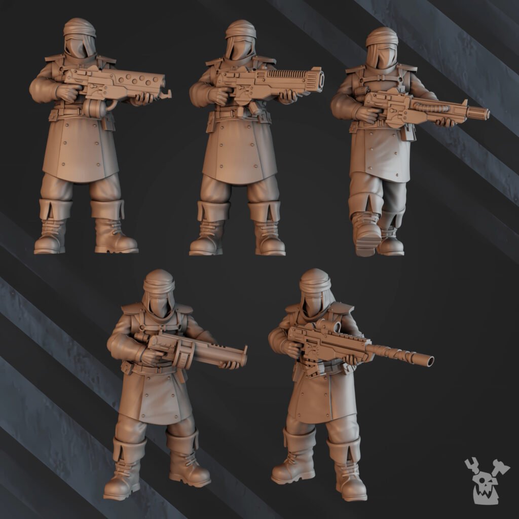 Imperial Army Regius Guard Bedouin Desert Stalkers, proxy miniature, scout, 28mm heroic scale unpainted resin, view 5