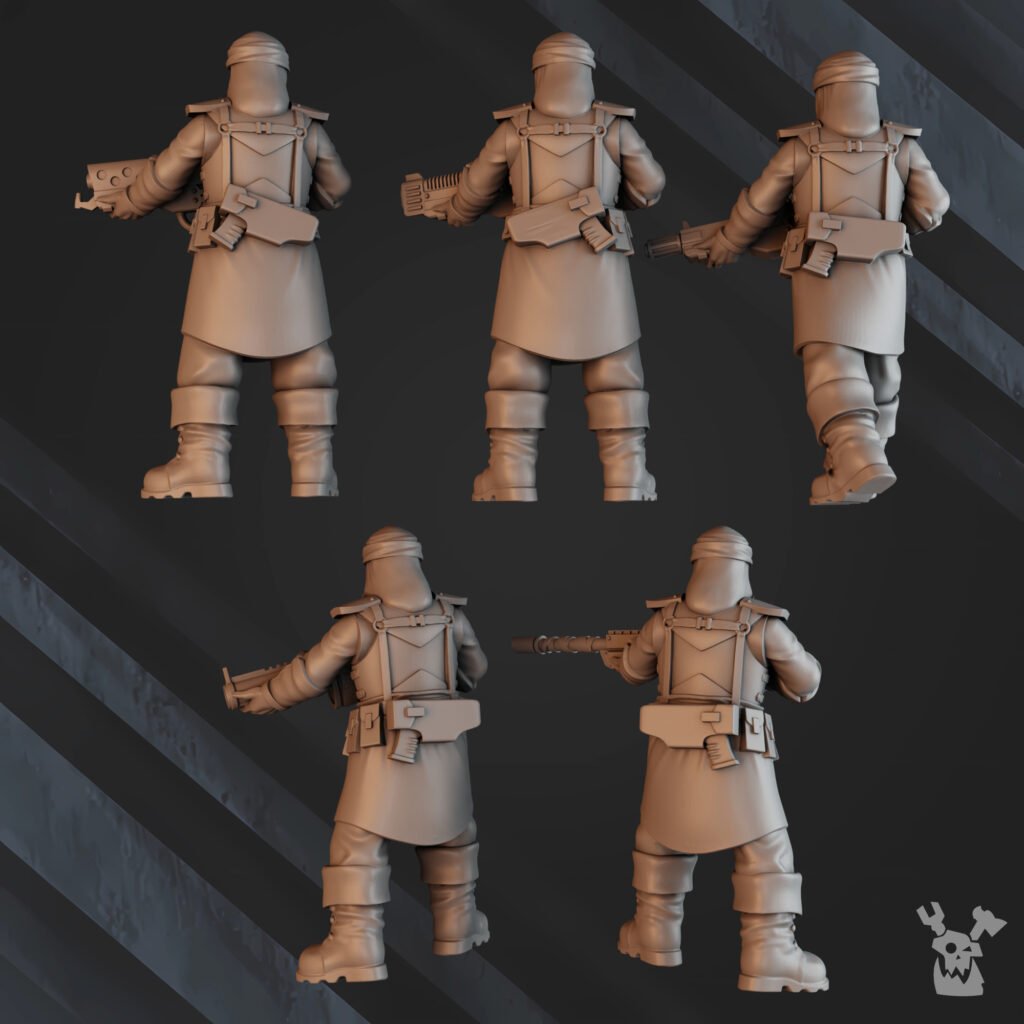 Imperial Army Regius Guard Bedouin Desert Stalkers, proxy miniature, scout, 28mm heroic scale unpainted resin, view 6