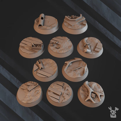 Imperial Army Regius Guard Division Bases Set, resin miniature bases, infantry, 28mm heroic scale unpainted resin