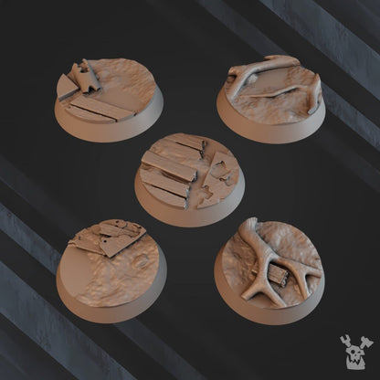 Imperial Army Regius Guard Division Bases Set, resin miniature bases, infantry, 28mm heroic scale unpainted resin, view 3