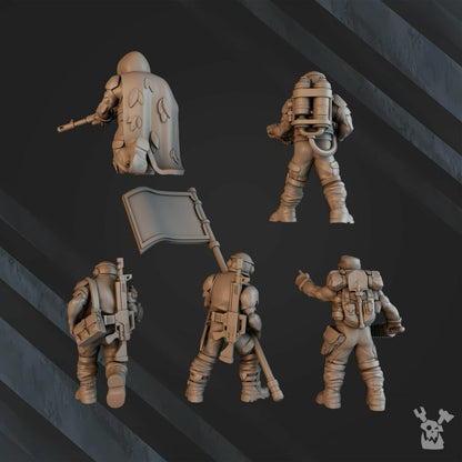 Imperial Army Regius Guard Division Lead Detachment, proxy miniature, infantry, 28mm heroic scale unpainted resin, view 3