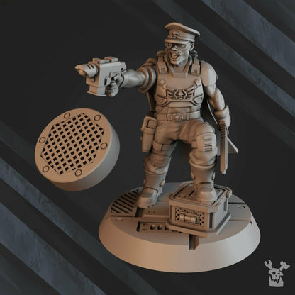 Imperial Army Regius Guard George Whizbang Dillon, proxy miniature, infantry, 28mm heroic scale unpainted resin, view 2