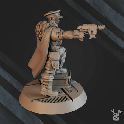 Imperial Army Regius Guard George Whizbang Dillon, proxy miniature, infantry, 28mm heroic scale unpainted resin, view 4