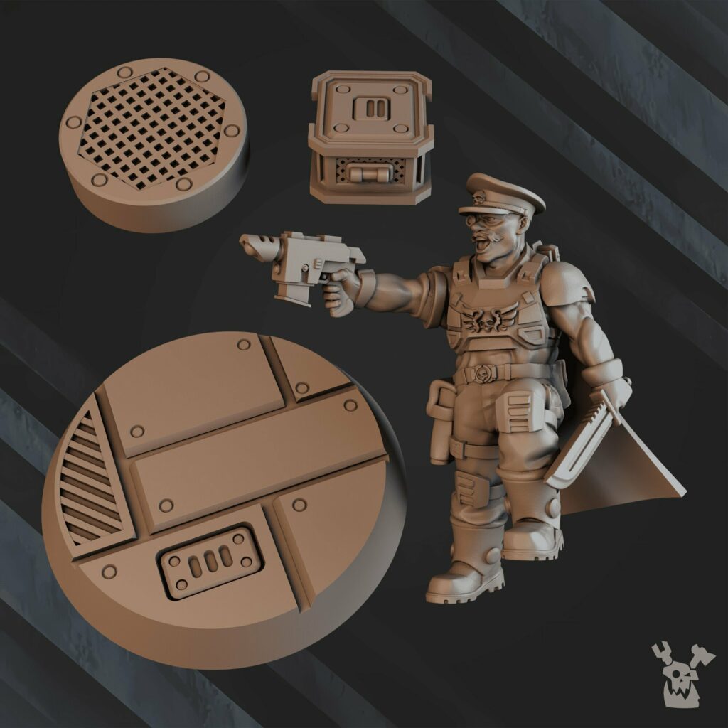 Imperial Army Regius Guard George Whizbang Dillon, proxy miniature, infantry, 28mm heroic scale unpainted resin, view 6