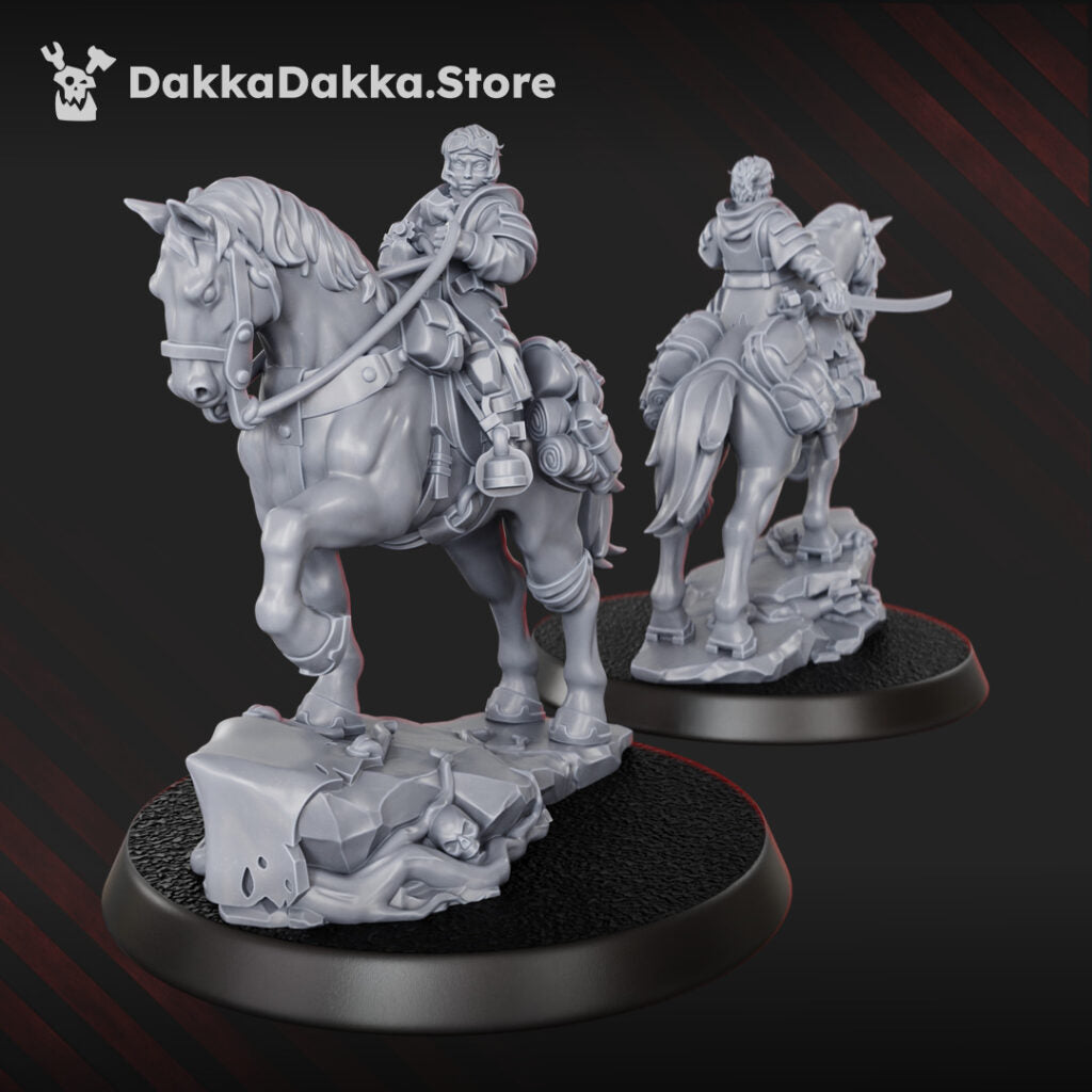 Imperial Army Assault Riders Squad, proxy miniature, 28mm heroic scale unpainted resin, view 5