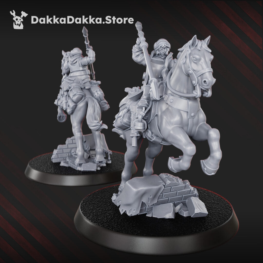 Imperial Army Assault Riders Squad, proxy miniature, 28mm heroic scale unpainted resin, view 6