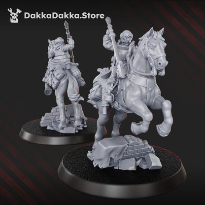 Imperial Army Assault Riders Squad, proxy miniature, 28mm heroic scale unpainted resin, view 6