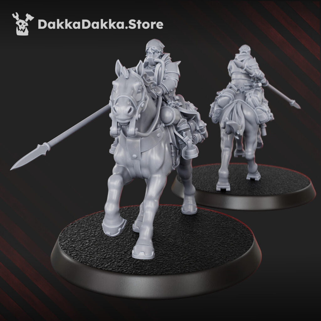 Imperial Army Assault Riders Squad, proxy miniature, 28mm heroic scale unpainted resin, view 7