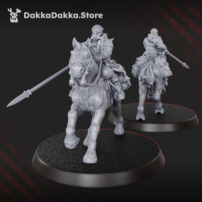Imperial Army Assault Riders Squad, proxy miniature, 28mm heroic scale unpainted resin, view 7