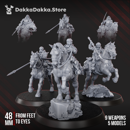Imperial Army Assault Riders Squad, proxy miniature, 28mm heroic scale unpainted resin, view 10