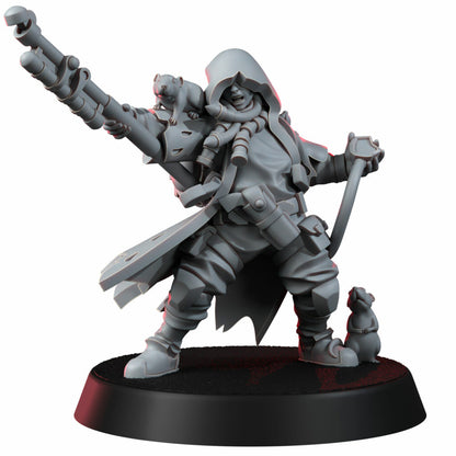 Imperial Army Kayla The Pied Piper, proxy miniature, 28mm heroic scale unpainted resin, view 2