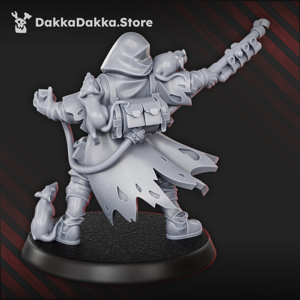 Imperial Army Kayla The Pied Piper, proxy miniature, 28mm heroic scale unpainted resin, view 4