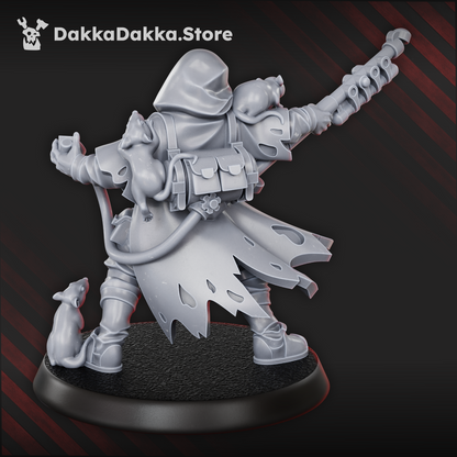 Imperial Army Kayla The Pied Piper, proxy miniature, 28mm heroic scale unpainted resin, view 8