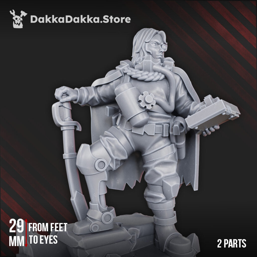 Imperial Army M. Barrett, proxy miniature, 28mm heroic scale unpainted resin, view 2